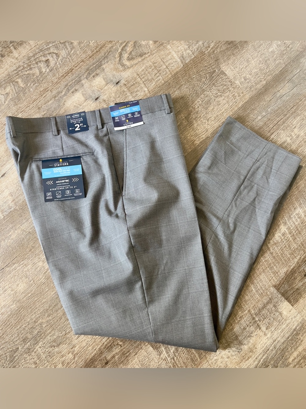 Stafford Coolmax‎ All Season Ecomade Classic Fit Flat Front Suit Pant-Size 44x32
